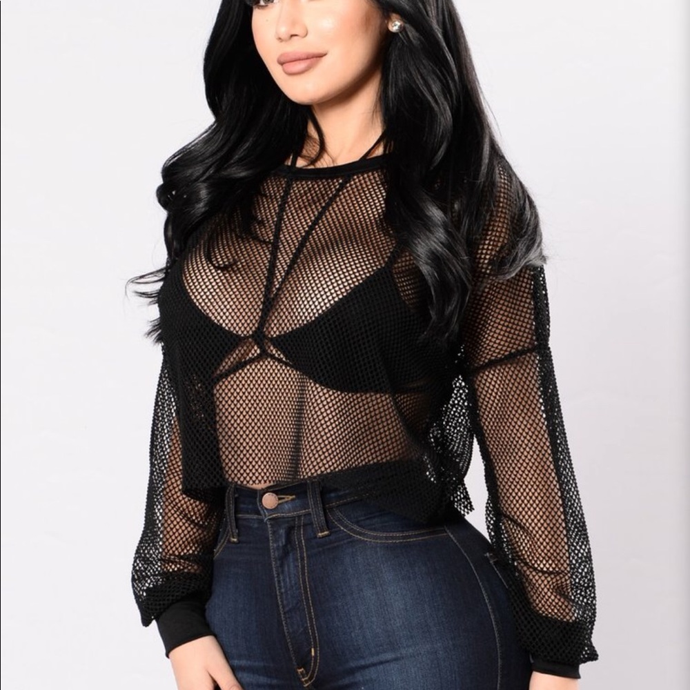 Fashion Nova mesh Top Medium